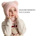 thumbnail image 3 of XIMIN Bear Ear Baby Girls Boys Winter Hat Toddler Knitted Ear Flaps Cute Stuffed Hood Scarf Beanies with Fleece Lining Fluffy Ski Snow Hat, 3 of 6
