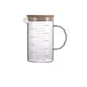 thumbnail image 1 of Tazas medidoras de vidrio de 1 litro Jarras con tapa Jarra medidora grande Vaso Taza medida Taza de vidrio para leche líquida Escala transparente con boquilla y mango aislado para líquido frío/calient, 1 of 5