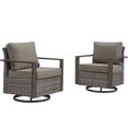 thumbnail image 2 of Unnifurnzi Outdoor Swivel Rocker Patio Chairs Set of 2-All Weather Wicker Swivel Patio Chairs Outdoor Chairs for Deck Porch Poolside Balcony-Gray/Gray, 2 of 7
