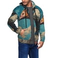 thumbnail image 2 of Kdxio Blue Watercolor Duck Print Men Hoodies Casual Hoodies for Men with Zip Pockets Full Zip Long Sleeve Sweatshirt Sports Hooded Jacket-Medium, 2 of 5