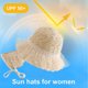 thumbnail image 3 of Sombrero de 56-58cm de circunferencia para mujer, sombrero de paja con perlas de encaje y bolso de paja, conjunto de sombrero de playa protector solar para el verano, 3 of 5