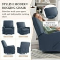 thumbnail image 4 of 360° Swivel Rocker Recliner , Glider Rocker Recliner, Rocking Chairs for Nursery, Linen Fabric Chair with High Back, Deep Seat, for Living Room, Bedroom, Blue, 4 of 7