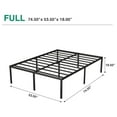 thumbnail image 2 of 18 Inch Full Bed Frames, Heavy Duty Metal Platform with Tool Free Setup, Easy Assembly, Noise Free, Non Slip Black Bed Frame Full Size, 2 of 3