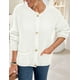 thumbnail image 3 of Suéter PRETTYGARDEN Cardigan Oversized de Punto Grueso Blanco Talla S, 3 of 4