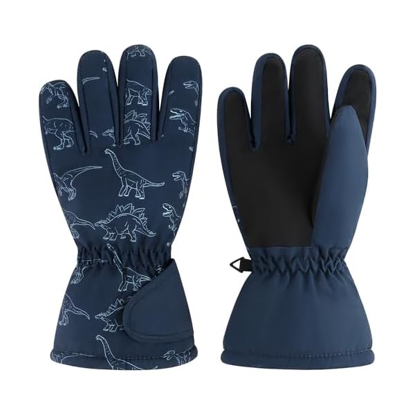 wonima44 Duoyeree Kids Waterproof Ski Gloves Warm 5-Fingered Winter Accessories for Boys & Girls Aged 4-13.