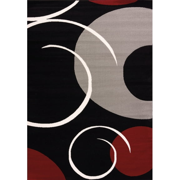 United Weavers Cristall Area Rug 580-10072 Carouse Grey Curves Swirls 5' 3" x 7' 2" Rectangle