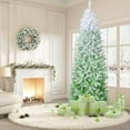 thumbnail image 1 of Pre-Lit Pencil Christmas Tree, Gradient Design Slim Christmas Tree with 2 Color Light and Metal Leg, Artificial Holiday Decoration Xmas Decor for Indoor Outdoor, 1 of 1