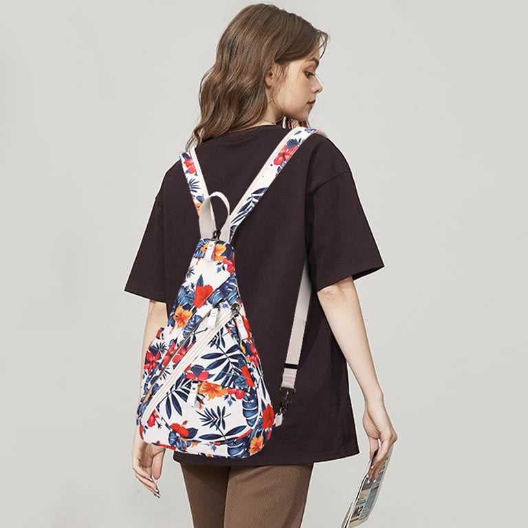 KL928 Floral Patterned Sling Bag KL928 Digital Floral Sling Backpack for Women Men Small  main image 2