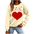 thumbnail image 2 of Xixinqiwan Women's Hoodies Valentine's Sweatshirt,Womens Heart Print Crewneck Heart Graphic Shirt Lightweight Comfortable Sweatshirt Long Sleeve Pullover Hoodless Sweater, 2 of 4