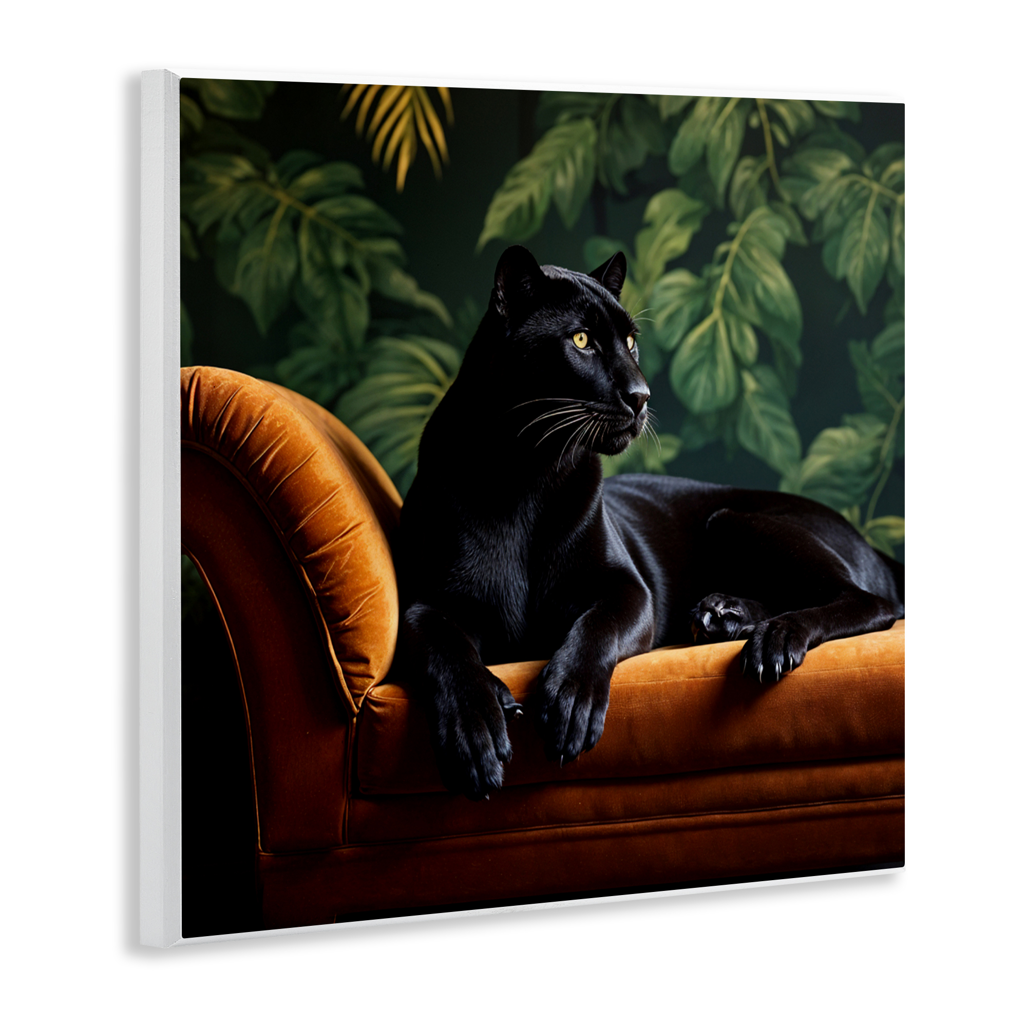 Majestic Panther on Chaise Wall Plaque Art, design by Lettered and Lined