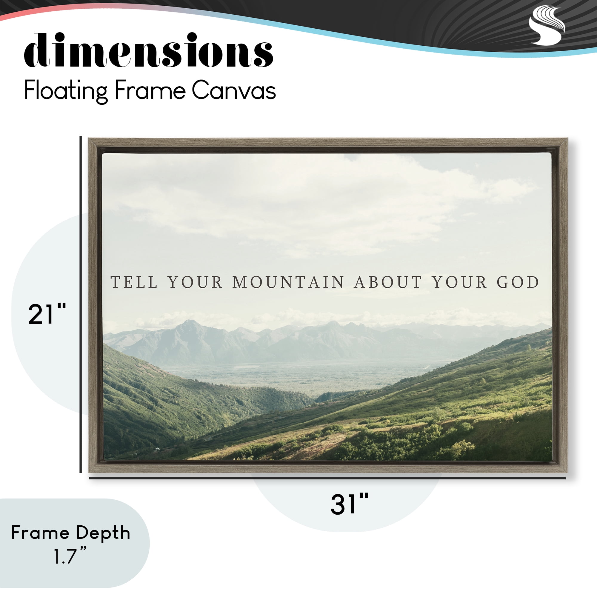 Stupell Industries Tell Your Mountain About God Brown Framed Floater Canvas Wall Art, design by Kali Wilson