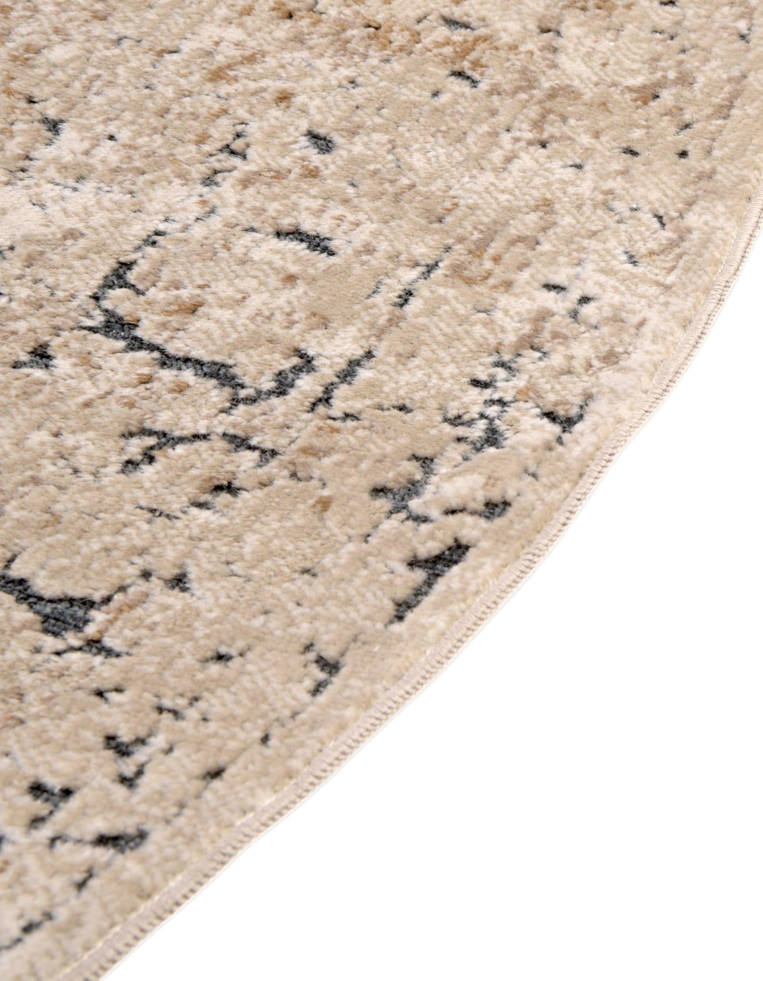 Unique Loom Chateau Collection Area Rug - Jefferson (7' 10" Round Beige/Light Brown)