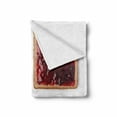 thumbnail image 2 of Peanut Butter Soft Flannel Fleece Throw Blanket, Toasts with Chocolate Jam and Peanut Butter Traditional School Breakfast, Cozy Plush for Indoor and Outdoor Use, 50" x 60", Multicolor, by Ambesonne, 2 of 6