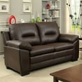 thumbnail image 2 of Bowery Hill Contemporary Faux Leather Tufted Loveseat in Brown, 2 of 4