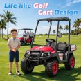 thumbnail image 5 of TOKTOO 24V Kids Golf Cart, 24 volt Ride on Toys, 2 Seater 24 Volt Powered Electric Ride On Car for Big kids, Ride on Truck for Aged 3-8 Years, With Remote Control, Detachable Awning, Red, 5 of 8