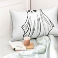 thumbnail image 4 of Fuzoiu Cute Ghost Simple Drawing Print Pillow Case with Hidden Zipper,Pillow Covers,Soft and Comfortable Pillowcase-16"x24", 4 of 6