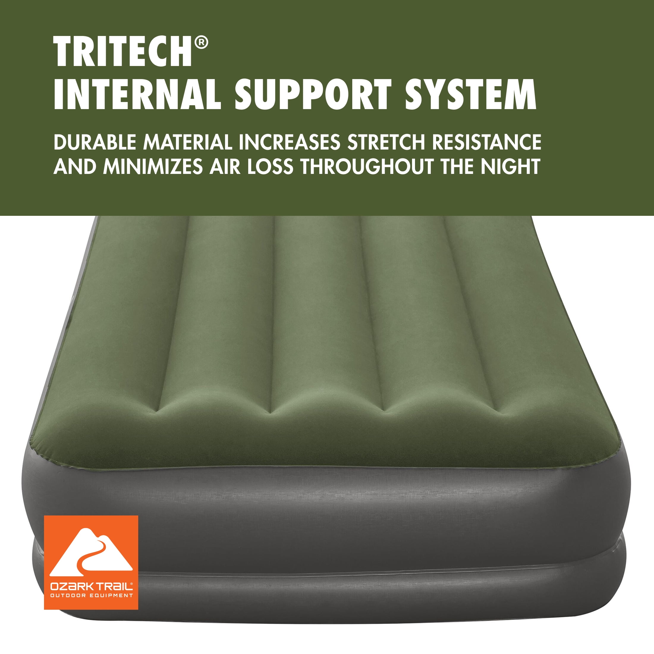 Ozark Trail Twin Air Mattress, Air Bed with Pump, 14 Inch Inflatable Air Mattress, Blow Up Bed