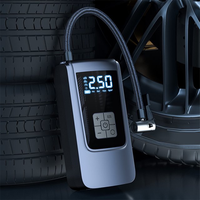 Luz LED LED de compresor de aire inteligente 7.4/12V CAR NINE INFLADOR 150 PSI NEUMADA PORTABLE Inflador de 6000 mAh Bomba de neumático inalámbrico para motocicleta