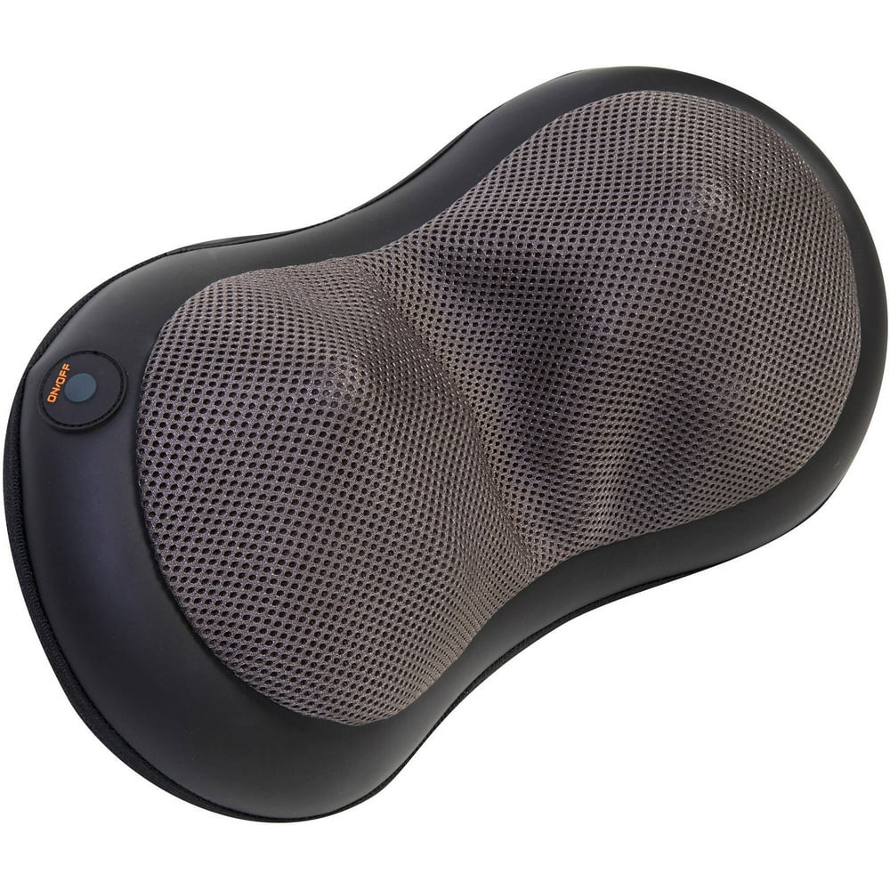 Relaxzen 602990 3D Shiatsu Neck Pillow Massager, Gray and Black
