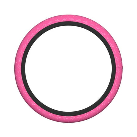 XMXY Car Steering Wheel Cover, Pink Doodle Background Non-Slip Jeep Truck Universal Elastic Steering Wheel Protector 15 inch