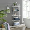 thumbnail image 5 of Danya B. Everett 5-Tier Open Display Stand Wall Mount Modern Metal Frame Ladder Shelf - White/White, 5 of 13
