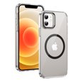 thumbnail image 2 of Magnetic for iPhone 12 Pro / 12 6.1" Clear Case Compatible with Magsafe Military-Grade Protection Shockproof Phone Bumper,Anti-Scratch Drop Proof Anti-Fingerprint Clear Hard Back Cover Back,Black, 2 of 9