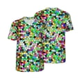 thumbnail image 6 of Rocae Colorful Tie Dye Stained Glass for Breathable Men's Baseball T-Shirt Fashionable Casual Baseball Jersey, Moisture-wicking Sportswear 3X-Large, 6 of 9