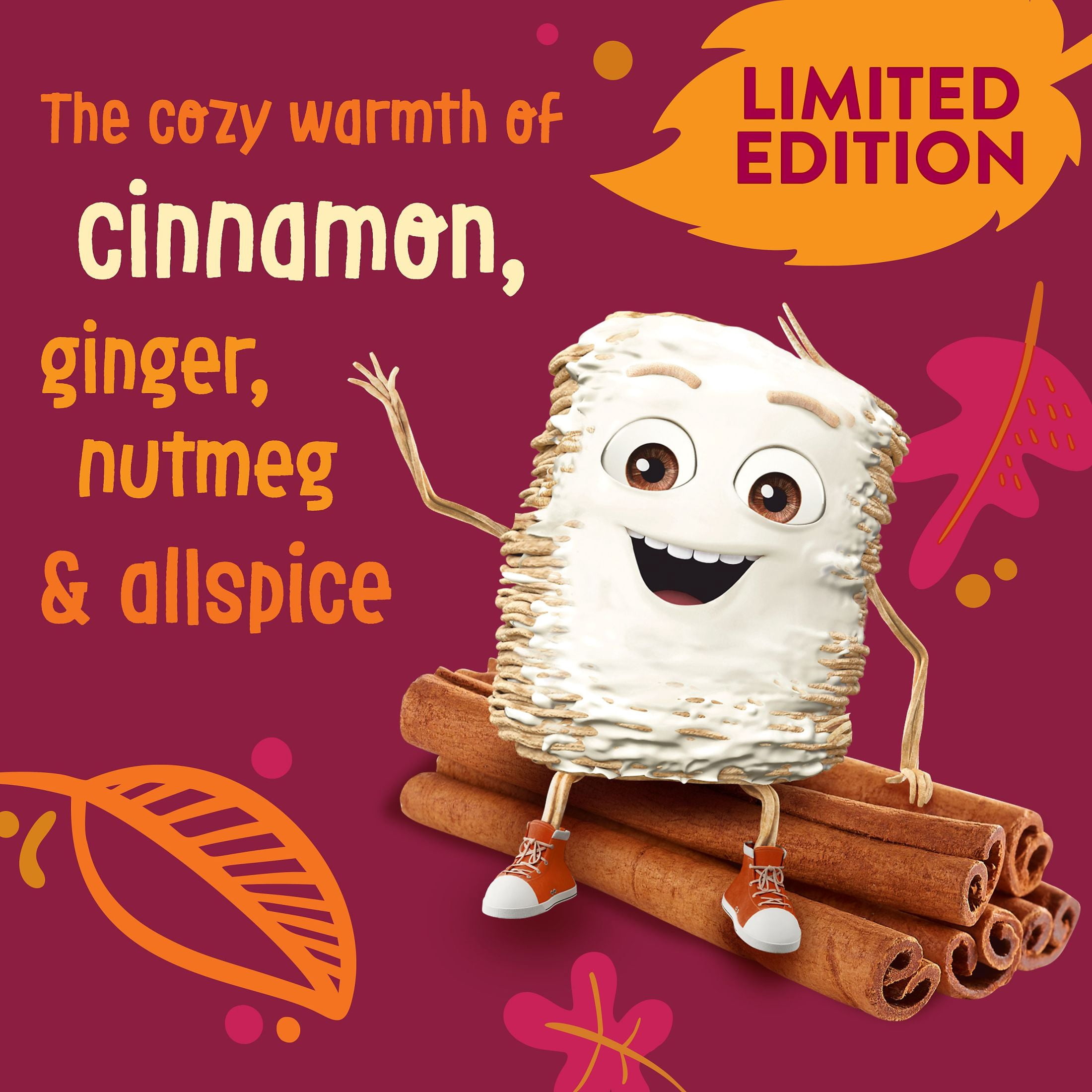 Kellogg's Frosted Mini Wheats Breakfast Cereal, Fiber Cereal, Kids Snacks, Pumpkin Pie Spice, 14.3oz Box (1 Box)