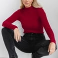 thumbnail image 4 of 2024 Autumn Winter Women's Sweater Half High Neck Solid Slim Fit Versatile Knitted Long Sleeves Pullover Simple Chic Jumpers, 4 of 5