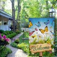 thumbnail image 4 of Shangniulu Welcome Spring Daisy Butterfly Garden Flag Double Sided, Floral Flowers Decorative Yard Outdoor Home Decor, Summer Farmhouse Outside House Decoration 12 x 18 White, 4 of 6