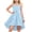 Blue, variant on CHEEREAM High Low Dress For Kids Illusion Neck Mesh Tulle Sleeveless Party Dresses Girls Bowknot Decorated Formal Princess Gown Flowy Outfit
