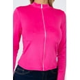 thumbnail image 3 of Mock Neck Zip Front Crop Top M, 3 of 5