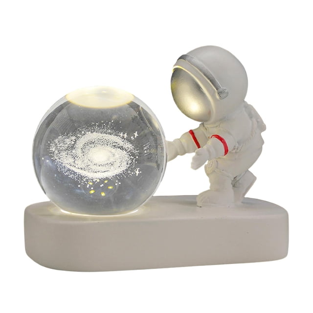Luz nocturna con bola de cristal, lámpara nocturna astronómica, regalo para niños y adultos, luz de globo de cristal, luz de noche para decoración de lechosa