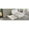 thumbnail image 5 of DreamBuck Full Size Upholstered Platform Bed Frame with Trundle, Modern Bed Frame with Cloud Shaped Headboard and Wood Supporting Feet, Full Size Bed Frame for Teens, No Box Spring Needed, 5 of 9