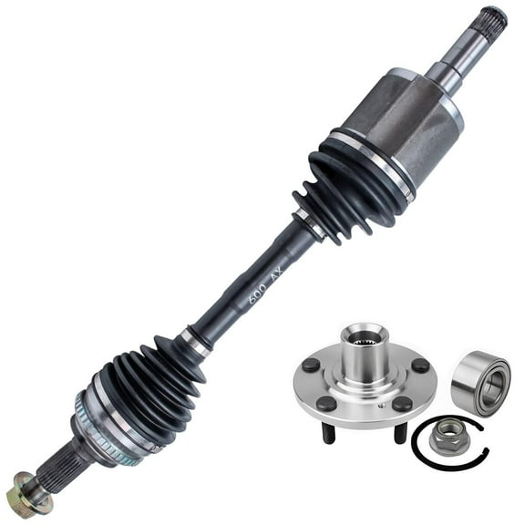 Detroit Axle - 2pc Front Wheel Bearing Hub Kit for 07-10 Ford Edge Lincoln MKX, Wheel Bearing & Hub Driver Side CV Axle 2007 2008 2009 2010 Replacement