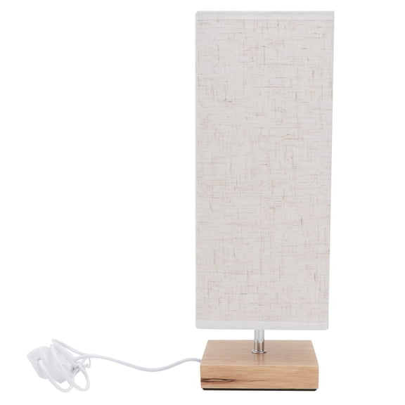 LOLIPPYY Small White Wooden Nightstand Lamp, Compact Decorative Table Lamp for Bedroom, 1 Piece Bedside Night Light