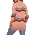 thumbnail image 2 of Sweat-shirt Décontracté à Col Rond à Manches Longues Imprimé à Rayures et Mollet T-shirts, 2 of 6