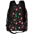 thumbnail image 3 of Lsque Disco Mirror Ball Pattern Backpack – School Travel Canvas Daypack with Ergonomic Padded Straps, Multiple Compartments & Leather Handle, 3 of 5