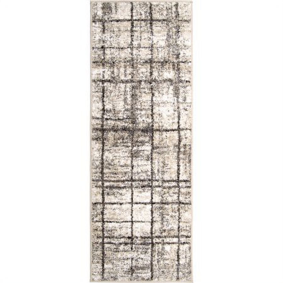 (4 pack) Mainstays Crosshatch Brown Geometric Indoor Runner Rug, 1' 10" x 5'