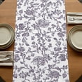 thumbnail image 5 of Purple Flowers 120 Inch Table Runner, Pastoral Vintage Farmhouse Leaf Spring Farmhouse Dresser Scarf Cotton & Linen Tablerunner for Dining/Kitchen Island/Holiday Party Décor 13" x 120", 5 of 9