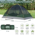 thumbnail image 3 of Carpa para mochileros Camppal para 2 personas, impermeable, 4 estaciones, verde, 3 of 9