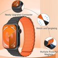 thumbnail image 3 of ALMNVO Silicone Magnetic Link Band Compatible with Apple Watch Bands 45mm 44mm 42mm 49mm 41mm 40mm 38mm, Thin Silicone Link Loop Magnet Wristband Replacement iWatch SE Ultra Series 9 8 7 6 5 4 3 2 1, 3 of 12