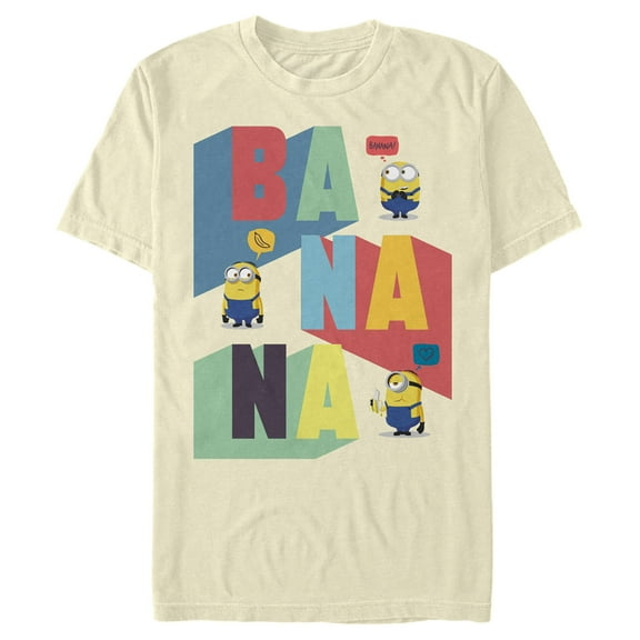 Men's Minions: The Rise of Gru Ba-Na-Na Graphic Tee Beige X Large