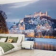 thumbnail image 2 of Peel and Stick Wallpaper Classic view Salzburg Christmas time winter Austria Modern Art Wall Mural Decor Self Adhesive and Removable 69in x 98in, 2 of 8