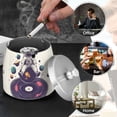 thumbnail image 4 of Yayeee Ashtray with Lid for Cigarette Smokeless Stainless Steel Home Ash Holder, Orange Astronaut Planet, 4 of 7