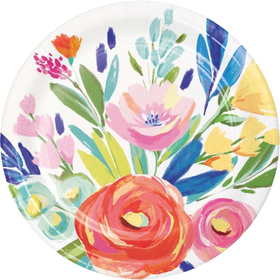 Fragrant Florals 7-inch Paper Plates 8 Per Pack