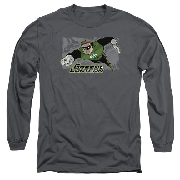 JLA Justice League Space Cop Long Sleeve Adult 18/1 T-Shirt Charcoal