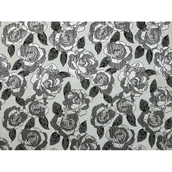 Minerva Metallic Woven Brocade Fabric Silver - per yard