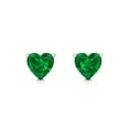 thumbnail image 3 of Clara Pucci 1Ct Emerald Heart Cut VVS1 Screw Back Stud 14k Solid hypoallergenic Gold Designer Earrings For May, 3 of 7