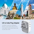thumbnail image 2 of Adaptador de enchufe TESSAN de EE. UU. a India tipo D con 4 tomas de corriente alterna y 3 USB, 2 of 5
